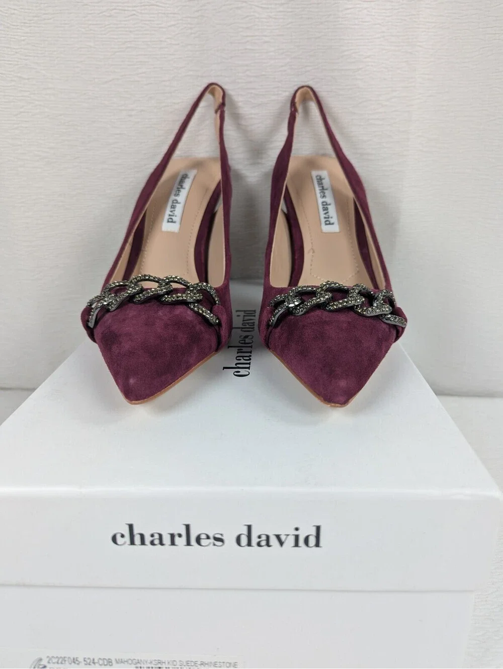 Charles David - Women's - Mahogany Suede Slingback Heels / Shoes - Size 9 M